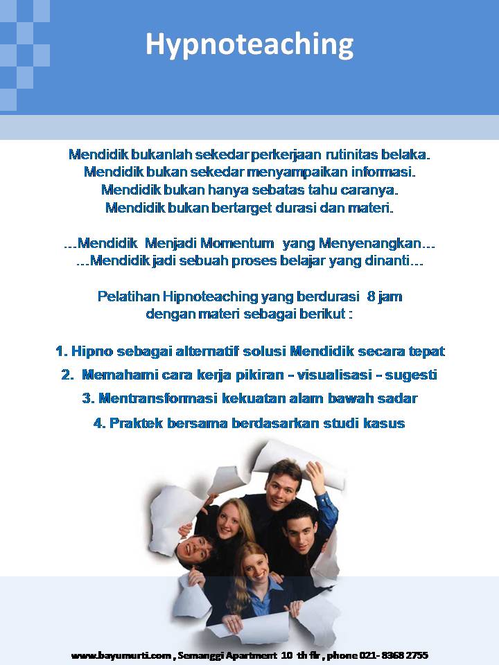Mengungkap Rahasia HYPNOTEACHING (Metode Pembelajaran Dengan Menggunakan Teknik Hypnosis) Part I